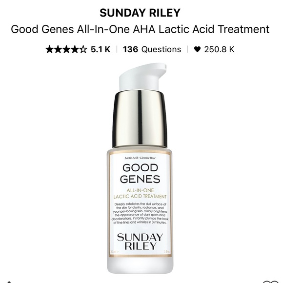 Sunday Riley Skincare Pick 85 Sunday Riley Good Genes Allinone Aha Lactic Acid